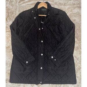 Lauren Ralph Lauren Women's Black Quilted‎ Barn Coat Jacket XL